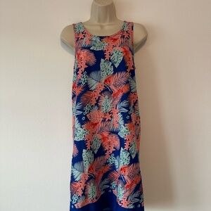 Jessica Coral and Blue Patterned Dress